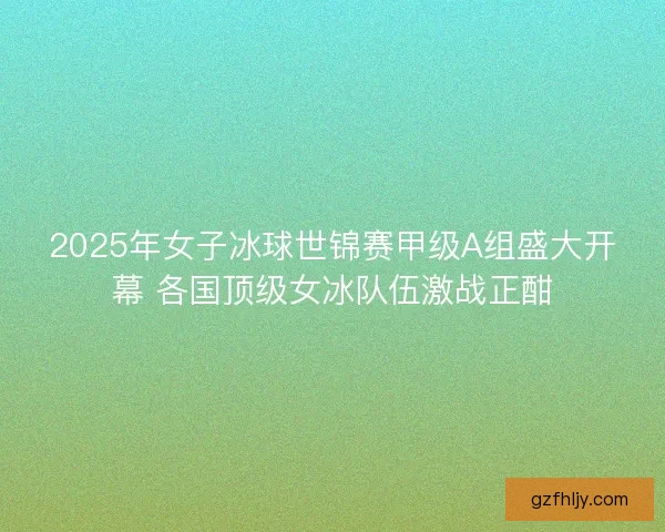 2025年女子冰球世锦赛甲级A组盛大开幕 各国顶级女冰队伍激战正酣