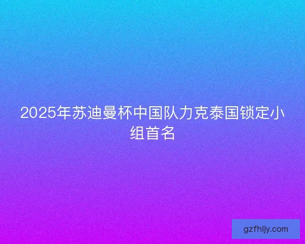 2025年苏迪曼杯中国队力克泰国锁定小组首名